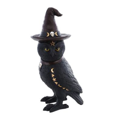 Halloween Dekofigur Eule schwarz Chaks