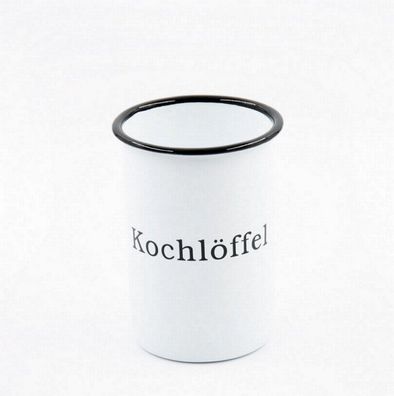 Kochlöffel Topf, Löffel Töpfchen, Küchen Becher, Emaille Küchenhelfer Becher