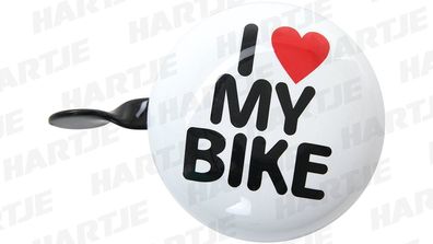 Fahrrad-Glocke wei I love my bike Durchmesser ca. 5cm