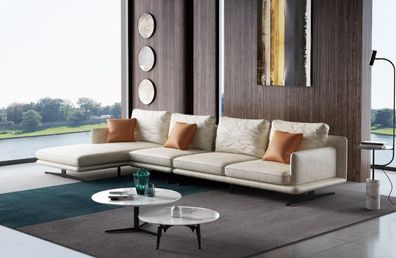 Designer Ledersofa Ecksofa Polster Eck Couch Sitz Eck L Form Garnitur Sofa Neu