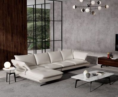 Italienische Polster Sitz Ecke Leder Couch Garnitur Moderne Wohnlandschaft Neu