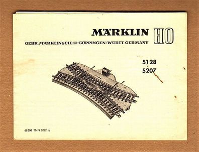 Märklin H0 M-Gleis Anleitung DKW Kreuzungsweiche 5128 5207 Print-Nr.68 508 TNN 0262