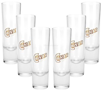 Cynar Glas Gläser Set - 6x Gläser 4cl geeicht