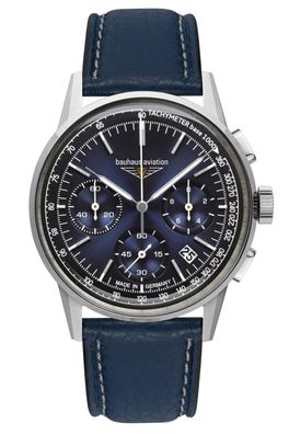 Bauhaus Herrenuhr Aviation Chronograph Dunkelblau 2376-3