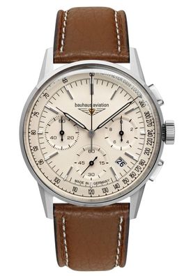 Bauhaus Herrenuhr Aviation Chronograph Braun 2376-5