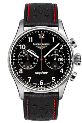 Bauhaus Herrenuhr Aviation CT-BHA Tornado Chronograph Schwarz/Rot 2770-02