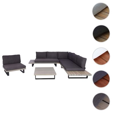 Garten-Garnitur mit Sessel HWC-H54, Lounge-Set Sofa, Spun Poly Akazie Holz FSC