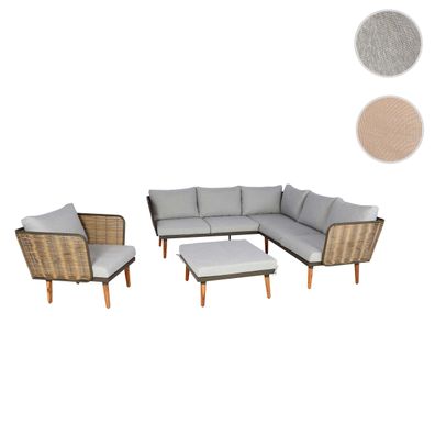 Gartengarnitur HWC-L31, Lounge-Set, Spun Poly Metall Poly-Rattan MVG-zertifiziert