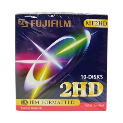 FujiFilm Disketten 3.5Zoll HD formatiert (10er Pack) Double Sided Neu