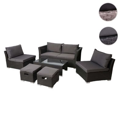 Poly-Rattan Garnitur HWC-J36, Balkon-/Garten-/Lounge-Set Sitzgruppe Sofa