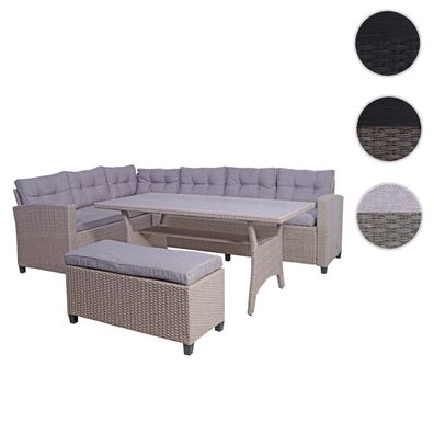 Poly Rattan Garnitur HWC-E96, Garten-/Lounge-Set Sitzgruppe, Spun Poly Rattan