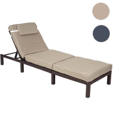 Poly-Rattan Sonnenliege HWC-A51, Relaxliege Gartenliege Liege