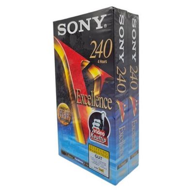 VHS Sony 240 V Excellence 2Stk. Videokassette 4 Stunden Leerkassetten Neu