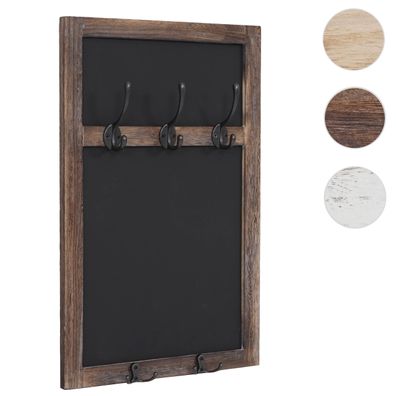 Wandgarderobe HWC-C51, Garderobe Kreidetafel Wandtafel, 5 Haken 55x34cm