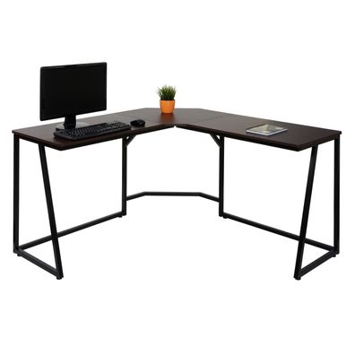 Eck-Schreibtisch HWC-K66, Computertisch Arbeitstisch, MVG-zertifiziert, MDF Metall