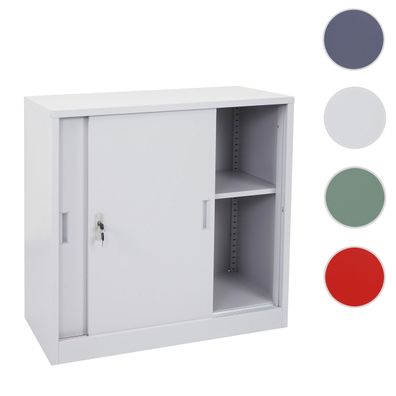 Aktenschrank Boston HWC-F41, Stahlschrank, mit abschließbaren Schiebetüren 90x90x45cm