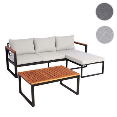 Garten-Garnitur HWC-L26b, Sitzgruppe Lounge-Set Sofa, Aluminium Akazie Holz FSC