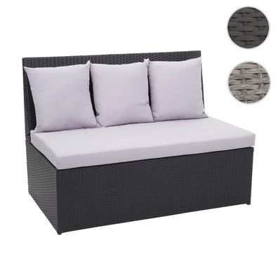 Poly-Rattan 2er Sofa HWC-G16, Lounge-Gartenbank Sitzbank Sessel, Gastronomie 120cm