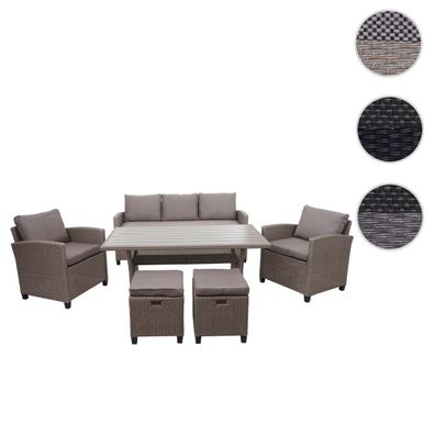 Poly-Rattan Garnitur HWC-E95, Garten-/Lounge-Set Sitzgruppe, Spun Poly Rattan