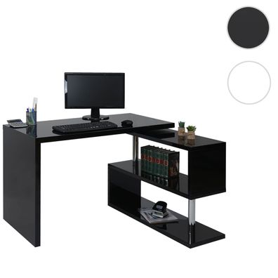 Design Eckschreibtisch HWC-A68, Bürotisch Schreibtisch, hochglanz drehbar 120x60cm