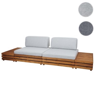 Garten-Garnitur HWC-L28, Lounge-Set Sitzgruppe, Spun Poly Akazie Holz FSC