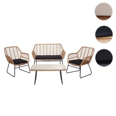 Polyrattan Garnitur HWC-G17a, Garten Sofa Set Sitzgruppe Stuhl, Seil