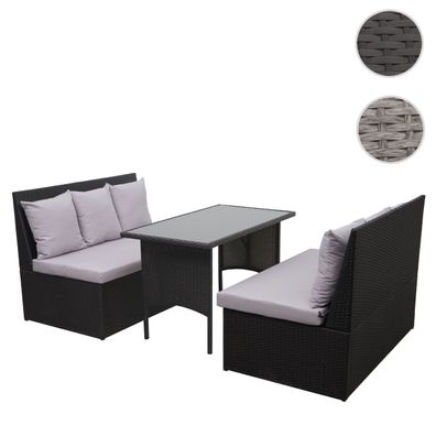 Poly-Rattan Garnitur HWC-G16, Garten-/Lounge-Set, Gastronomie 2x2er Sofa Tisch