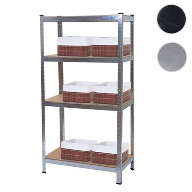 Schwerlastregal HWC-D67, Werkstattregal, 160x80x40cm mit 6x Aufbewahrungskorb HWC-C21