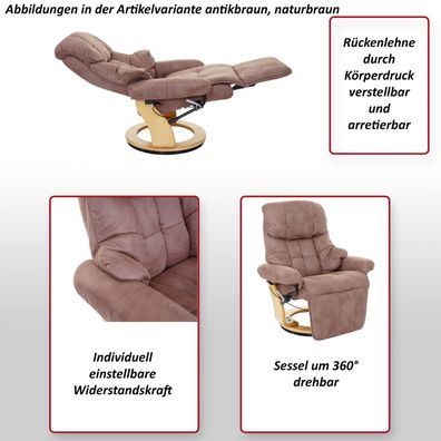 MCA Relaxsessel Calgary 2, Fernsehsessel Sessel, Stoff/Textil 150kg belastbar