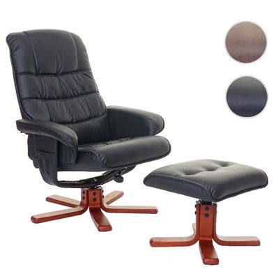 Relaxsessel HWC-E30, Fernsehsessel Liegesessel TV-Sessel mit Hocker