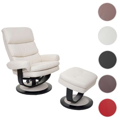Relaxsessel HWC-C16, Fernsehsessel TV-Sessel Hocker mit Staufach, Kunstleder