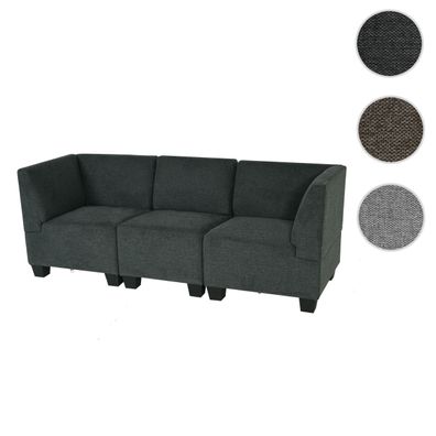 Modular 3-Sitzer Sofa Couch Lyon, Stoff/Textil