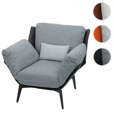 Sessel HWC-L82, Lounge-Sessel Polstersessel, Kunstleder Stoff/Textil Metall