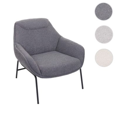 Lounge-Sessel HWC-J77, Cocktailsessel Sessel, Bouclé Stoff Metall