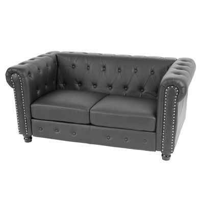 Luxus 2er Sofa Chesterfield Kunstleder 160cm