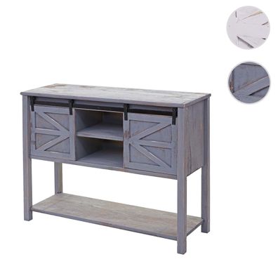 Kommode HWC-D57, Schiebetürenschrank Sideboard, Shabby-Look Vintage 81x102x34cm