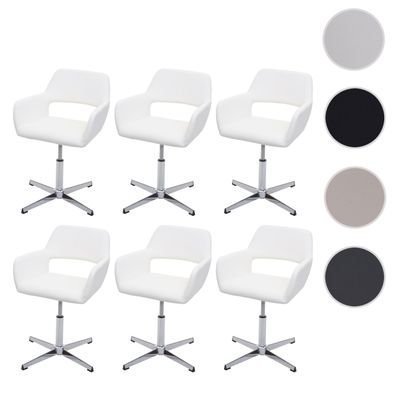 6er-Set Esszimmerstuhl HWC-A50 IV, Stuhl Küchenstuhl höhenverstellbar Drehmechanismus