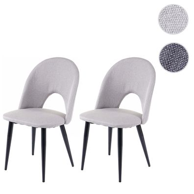 2er-Set Esszimmerstuhl HWC-D73, Stuhl Küchenstuhl, Stoff/Textil