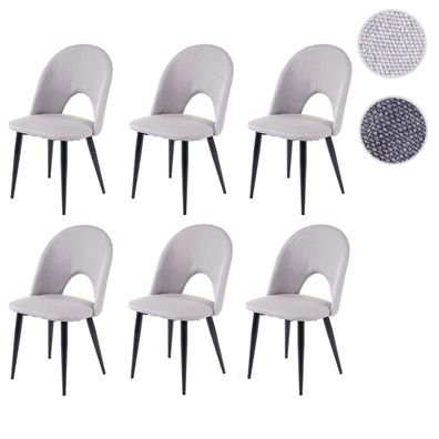 6er-Set Esszimmerstuhl HWC-D73, Stuhl Küchenstuhl, Stoff/Textil