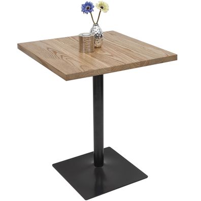 Bistrotisch HWC-H10, Bartisch, Industrial Gastronomie Ulme Massiv-Holz MVG 70x70cm