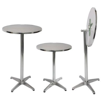 10er-Set Alu-Stehtisch, Bistrotisch, höhenverstellbar 70/110cm Ø=60cm