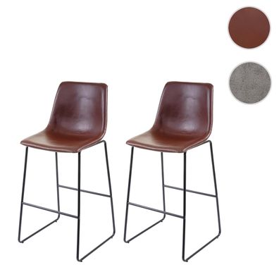 2er-Set Barhocker HWC-E54, Barstuhl Tresenhocker, Vintage