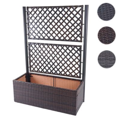 Poly-Rattan Rankgitter HWC-D76, Pflanzkasten Rankhilfe, 142x100x43cm