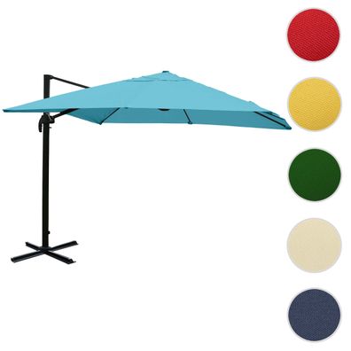 Gastronomie-Ampelschirm HWC-A96, 3,5x3,5m (Ø4,95m) Polyester Alu/Stahl 25kg