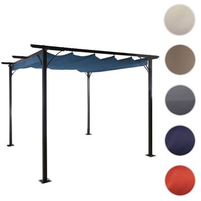 Pergola HWC-C42, Garten Pavillon, stabiles 6cm-Gestell + Schiebedach