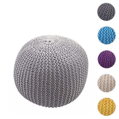 Pouf HWC-E16, Strickhocker Sitzhocker Strickpouf, Strickoptik 40x50cm