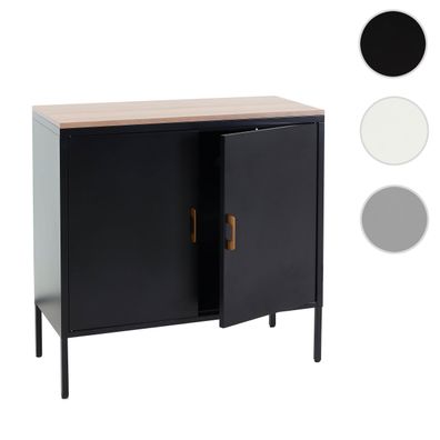 Kommode HWC-L84, Sideboard Schrank Anrichte, 2 Türen Metall 90x90x40cm