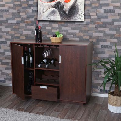 Weinschrank HWC-F64, Weinregal Flaschenregal Holzregal, Vintage MVG 90x120x40cm