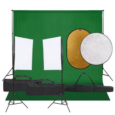 vidaXL Fotostudio-Set mit Beleuchtung, Hintergrund und Reflektor