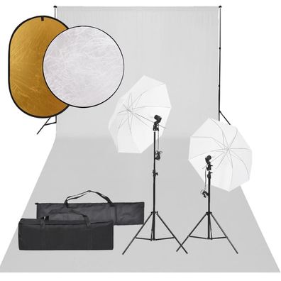 vidaXL Fotostudio-Set mit Beleuchtung, Hintergrund und Reflektor